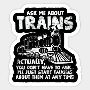 Trains Locomotive Railroad Trainspotter Vintage Sticker